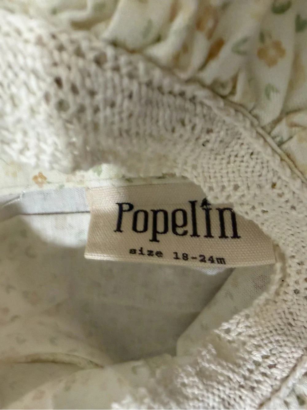 Poplin Taupe Ruffle Bloomers and Floral Top Set - Cream
